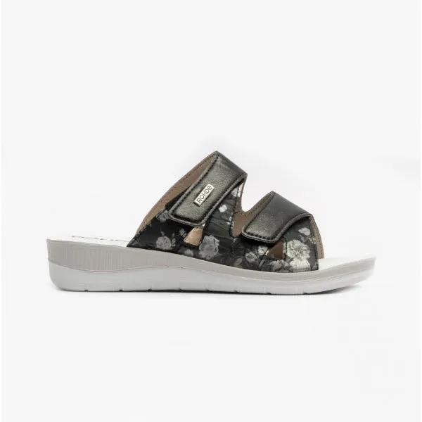 1361 Ladies Slip-On Mule Sandals Black