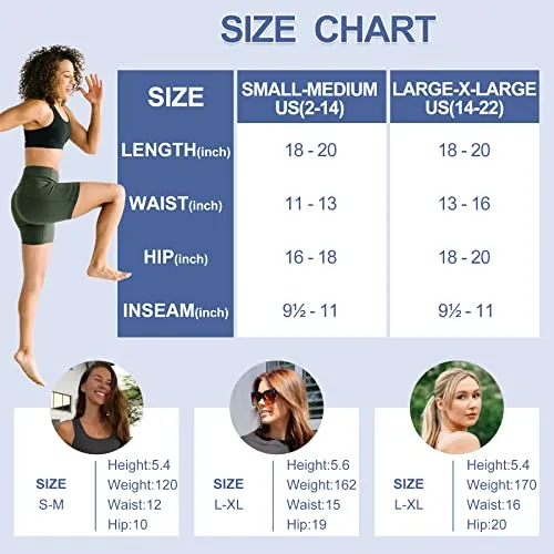 5 Pack High Waist Biker Shorts for Women - 8" Soft Spandex Workout Yoga Running Athletic Shorts(Black*5,ONE)