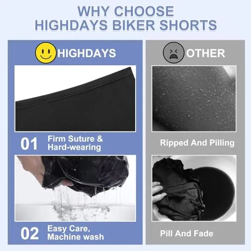 5 Pack High Waist Biker Shorts for Women - 8" Soft Spandex Workout Yoga Running Athletic Shorts(Black*5,ONE)