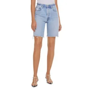 AGOLDE Women's 90's Pinch Waist Denim Shorts, Light Wash Cutoffs