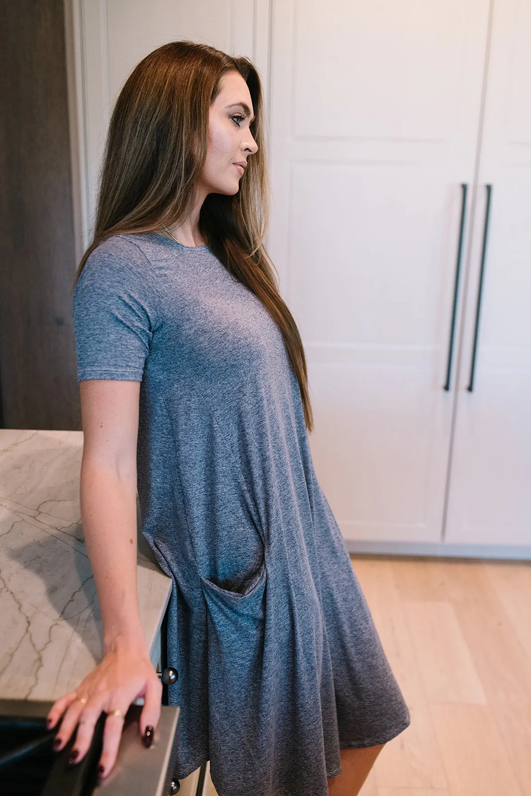 April Dress Denim Blue Heather