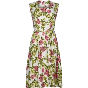 ARCHIVE - Gevah 1950s Cotton Floral Rose Print Dress