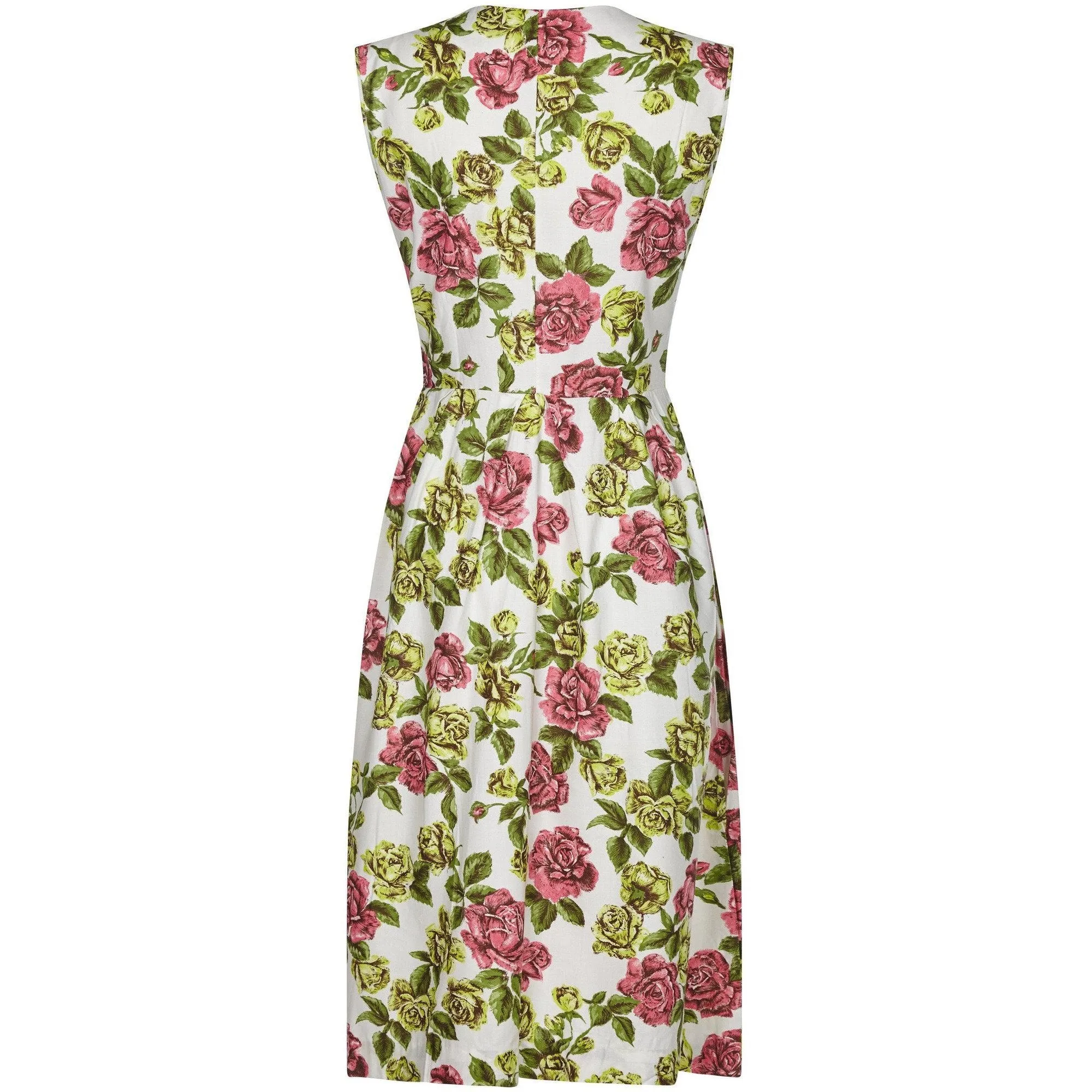ARCHIVE - Gevah 1950s Cotton Floral Rose Print Dress
