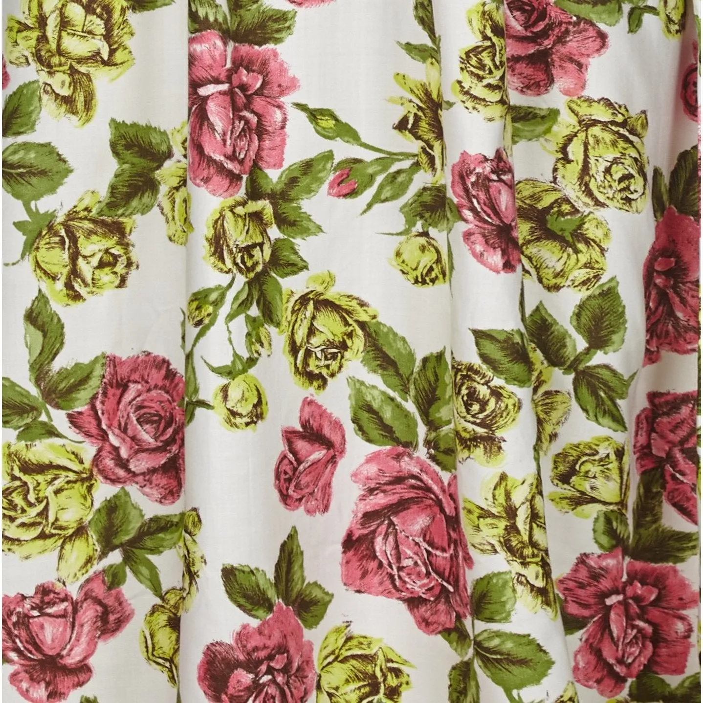 ARCHIVE - Gevah 1950s Cotton Floral Rose Print Dress