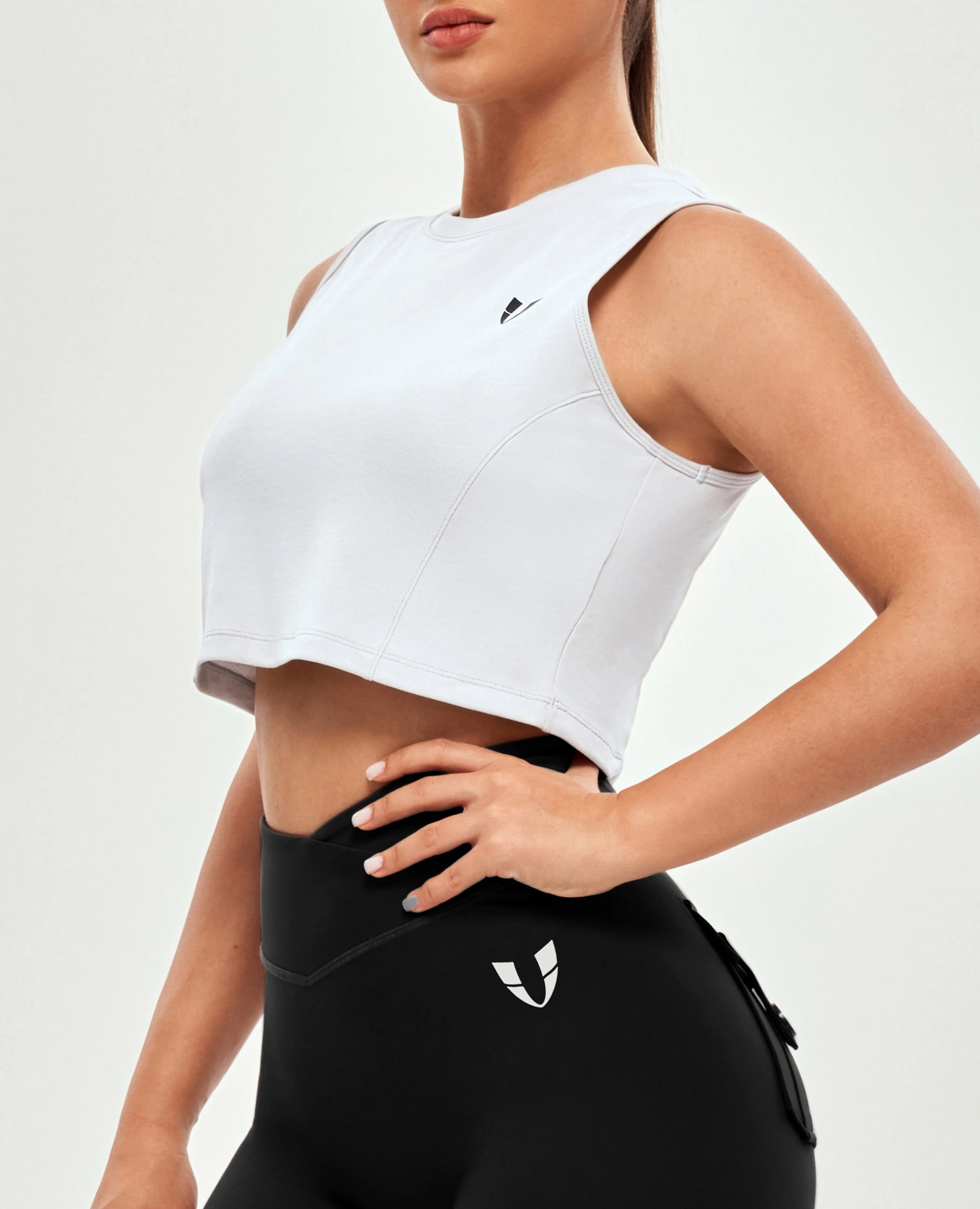 Athletic Crop Top - White