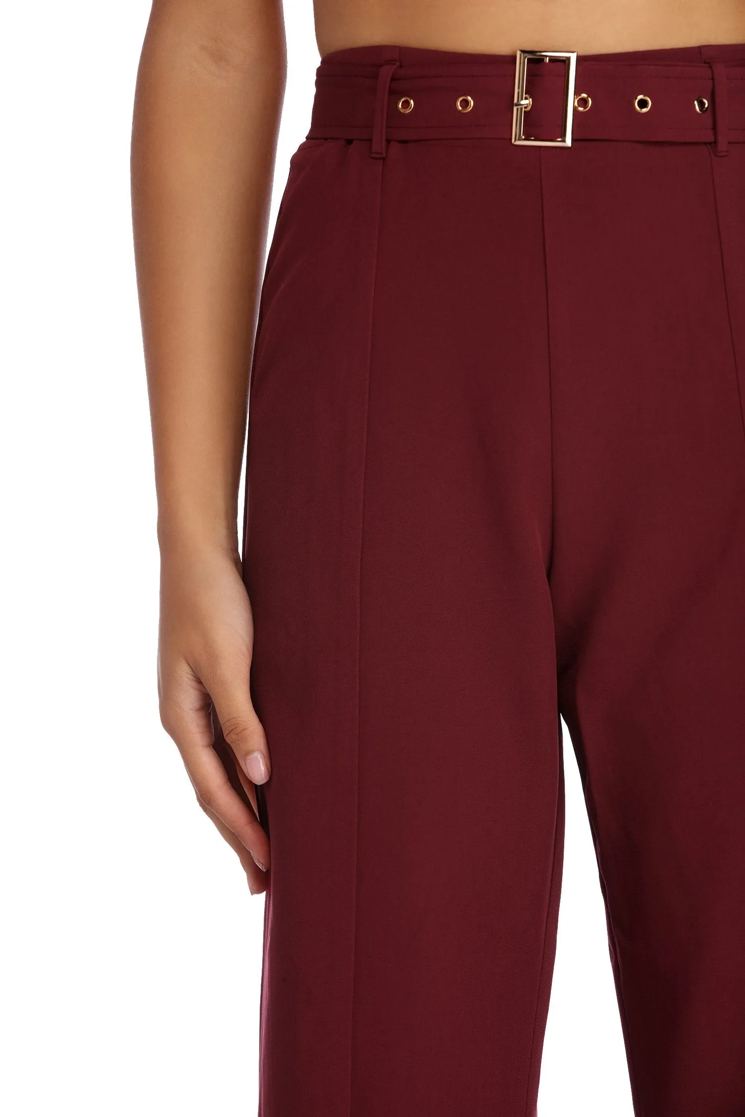 Boldly Belted Wide Leg Pants
