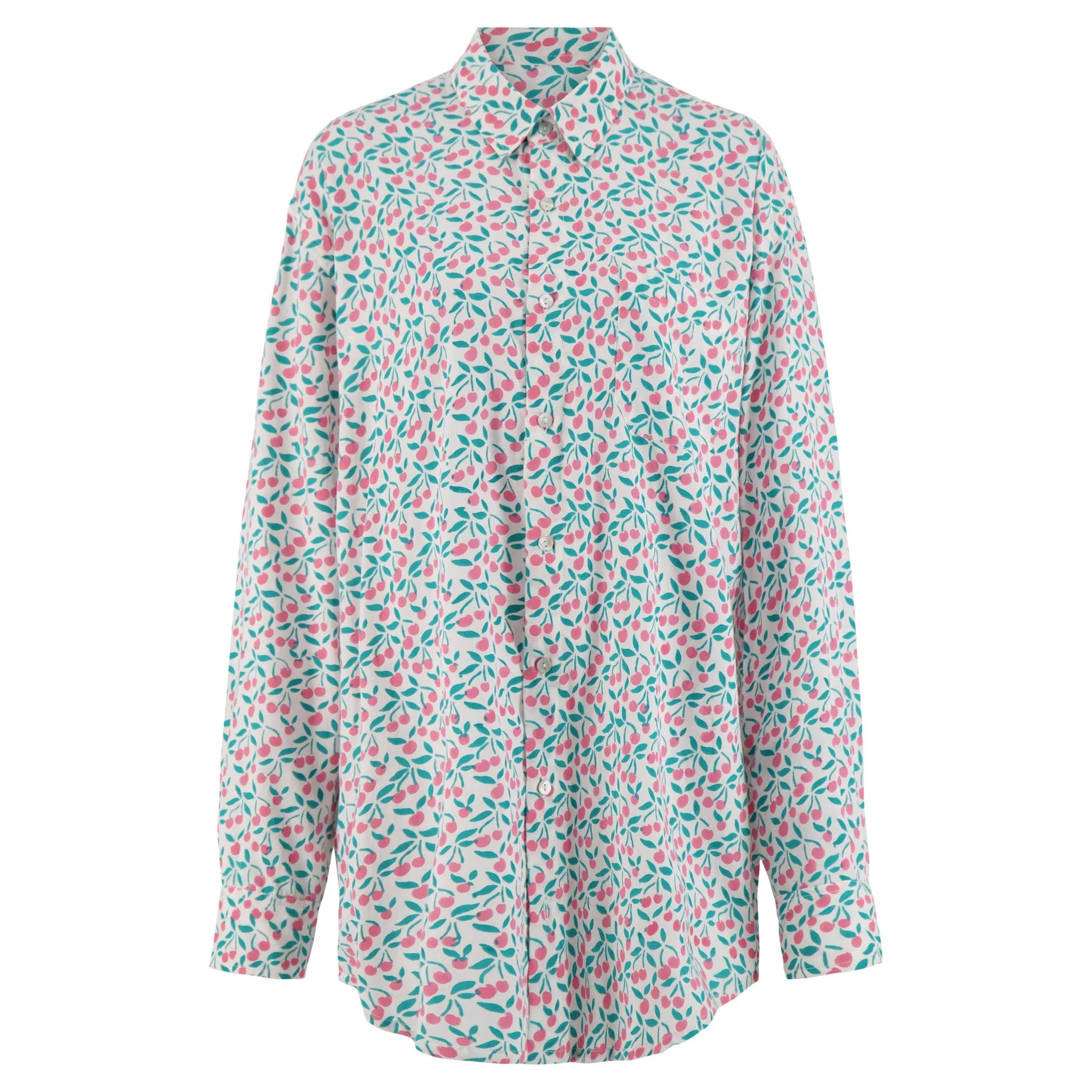 Claude Shirt in Aqua Cherries
