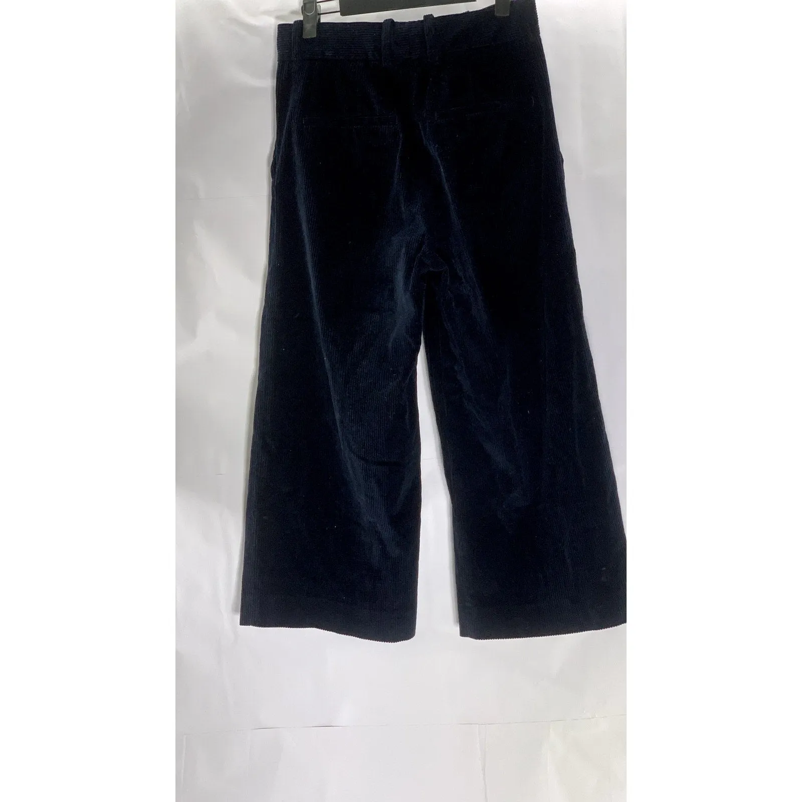COS Women's Dark Navy Wide-Leg Corduroy Cropped Trousers SZ 2