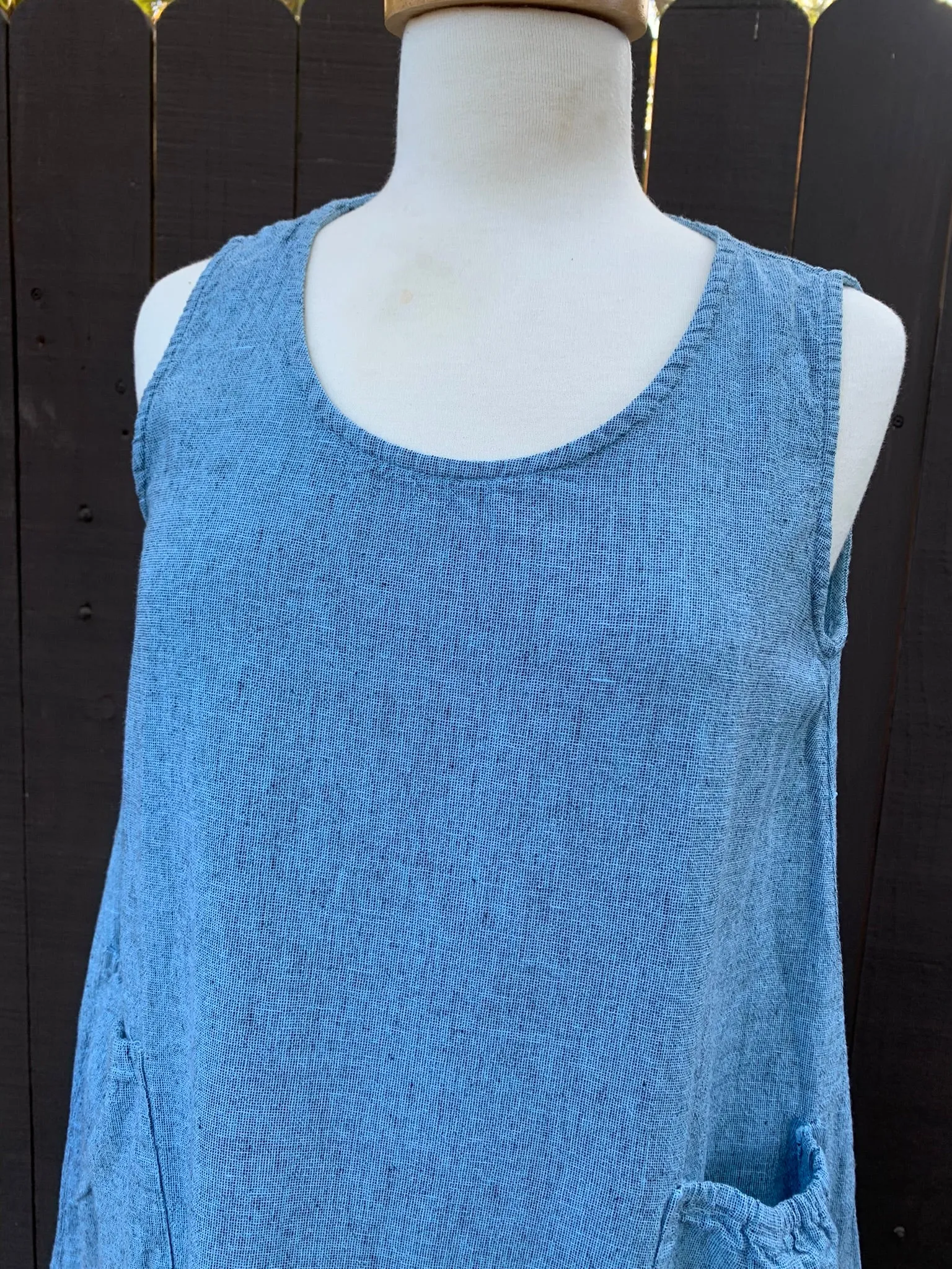 Cut Loose Crosshatch Pocket Dress-Poolside