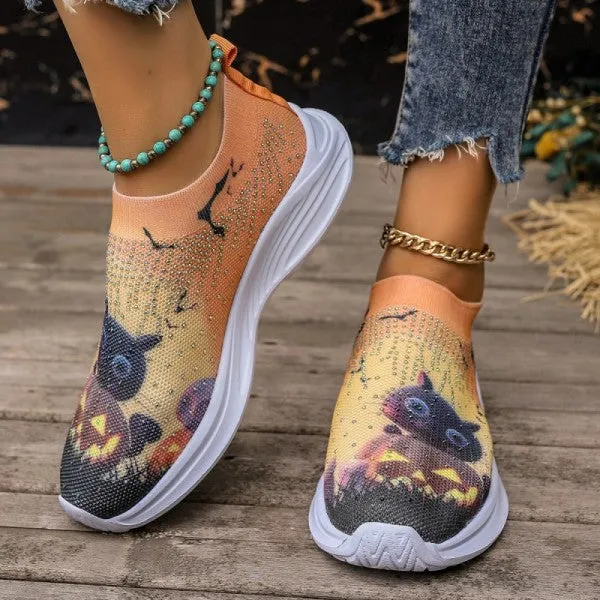deanwangkt - Light Yellow Casual Sportswear Daily Patchwork Printing Rhinestone Round Comfortable Out Door Shoes