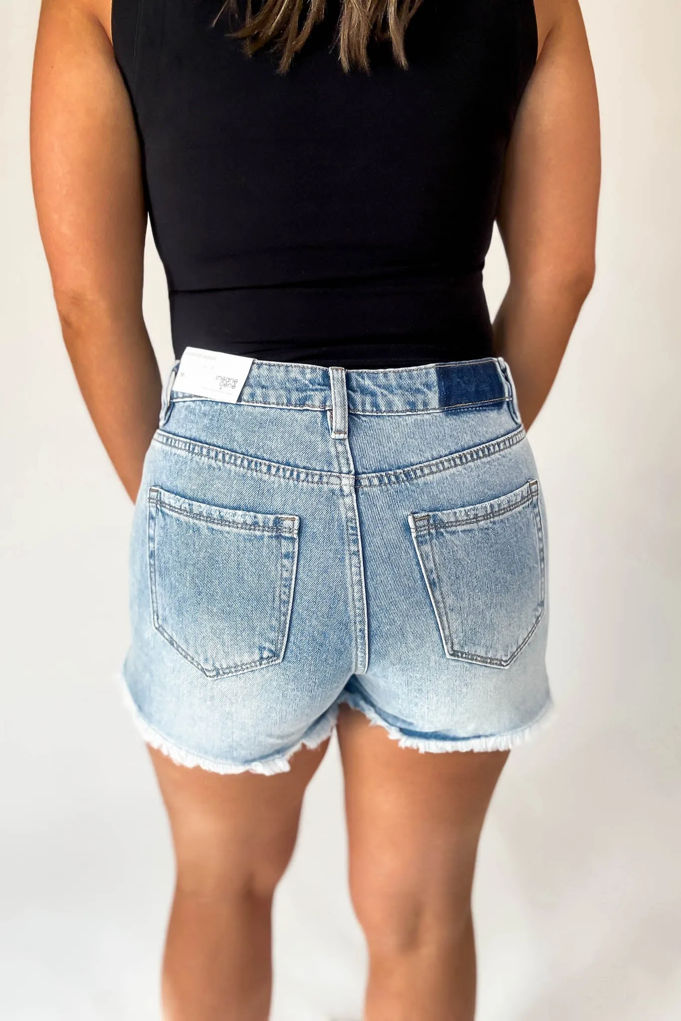 Denim Lab High Rise Side Slit Denim Shorts