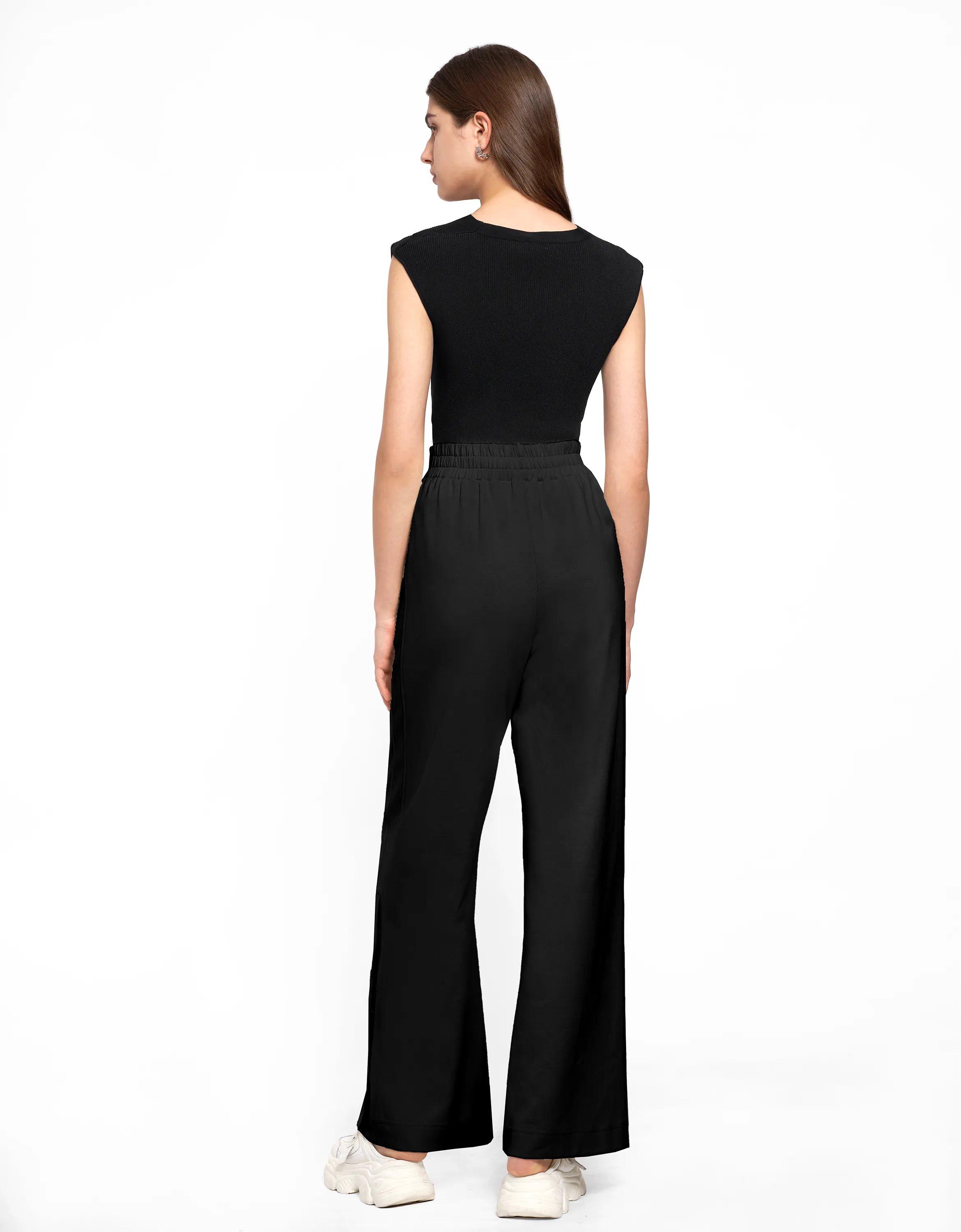 High-rise Wide-leg Knit Trousers