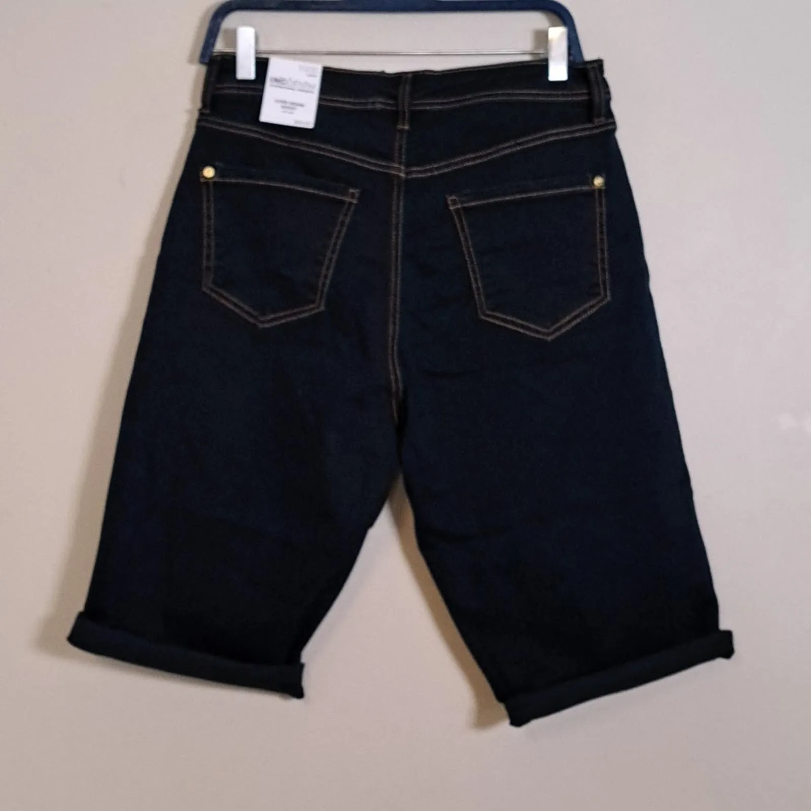 INC Tikglo Cuffed Denim Bermuda Shorts