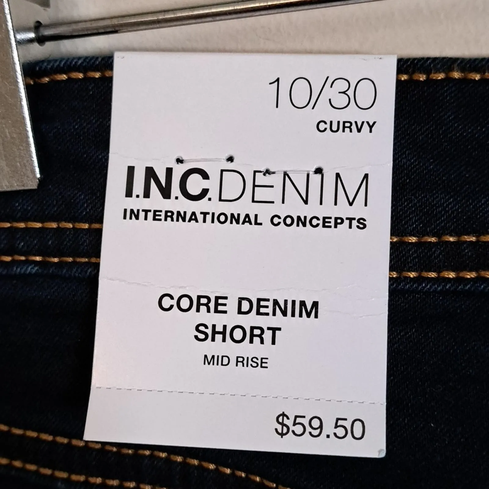 INC Tikglo Cuffed Denim Bermuda Shorts