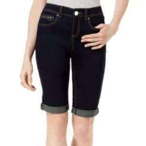 INC Tikglo Cuffed Denim Bermuda Shorts