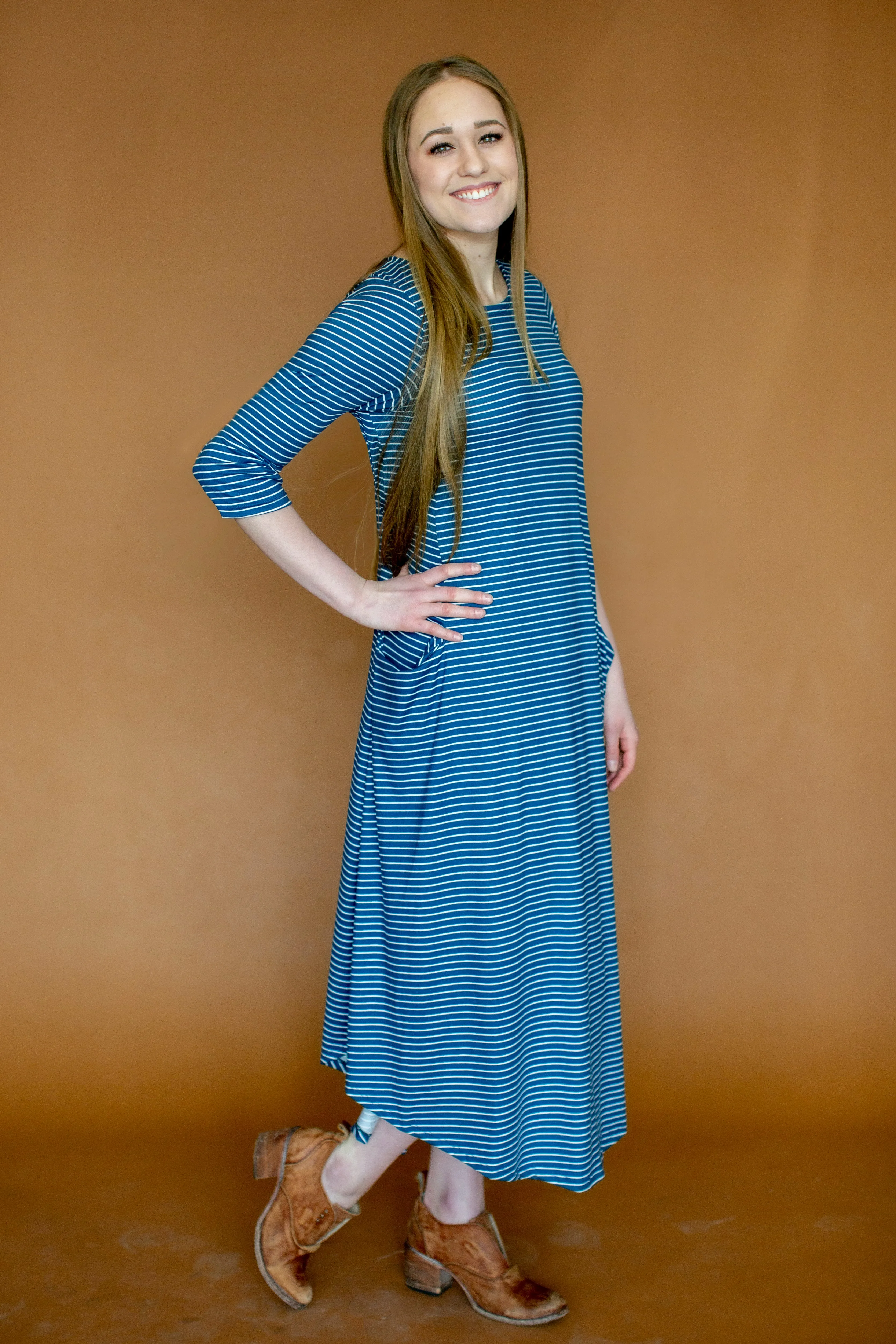 Jessi Dress Cobalt Stripe