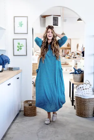 Jessi Dress Teal Stripe