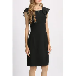 Ketty More Women Slim Ruffled Shoulder Round Neck Summer Dress - KMWD75017