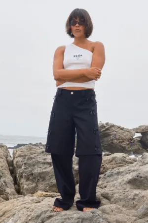 KkCo - Bow Down Double Trousers: Onyx