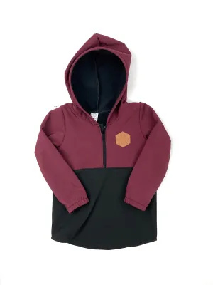 Maroon & Black Half Zip Softshell Jacket