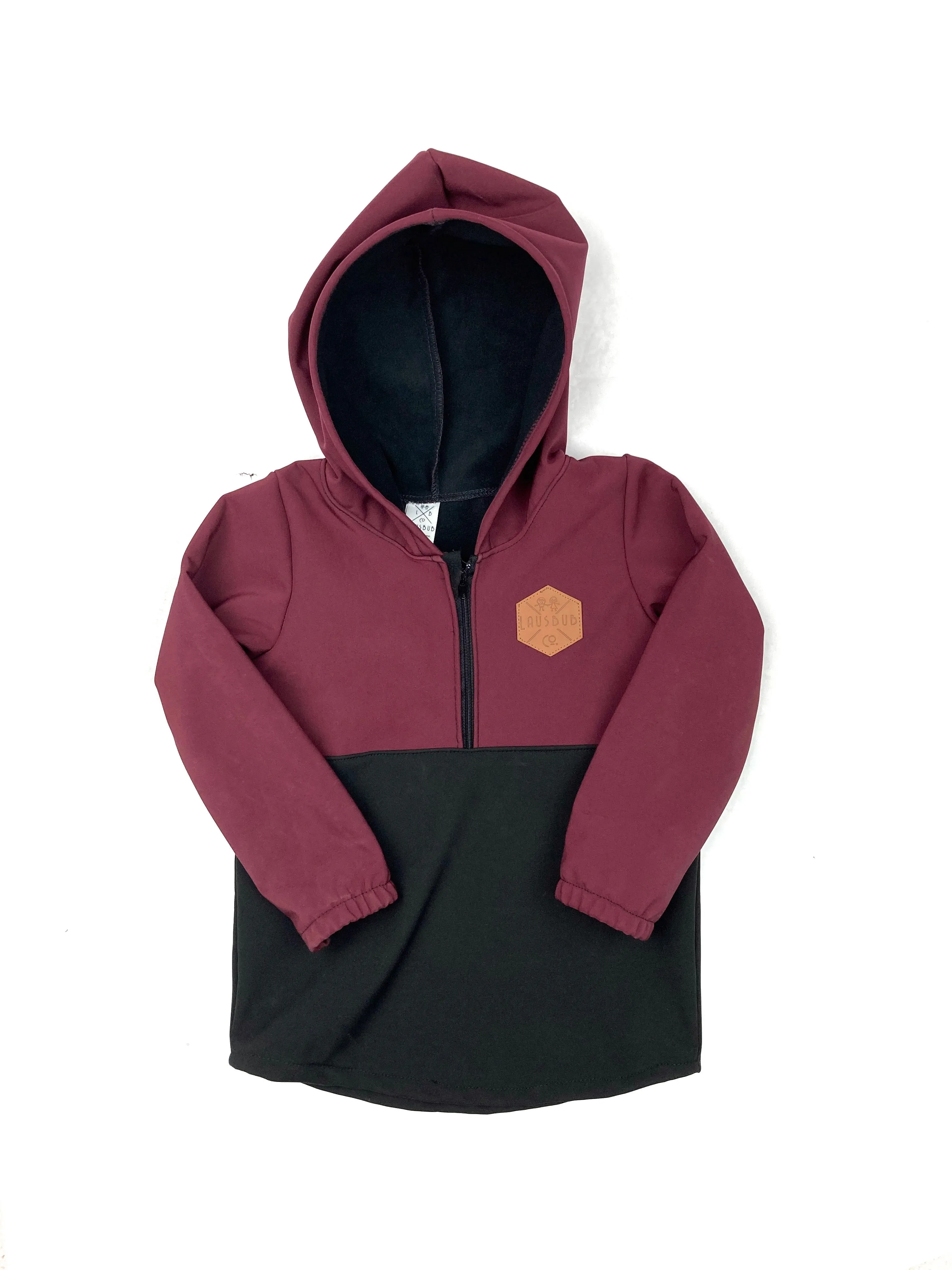 Maroon & Black Half Zip Softshell Jacket