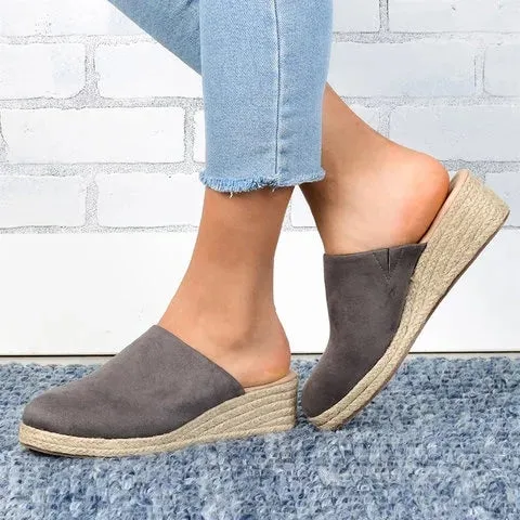 Mule Sandals Espadrilles Wedges Closed Toe Women Slide Sandals