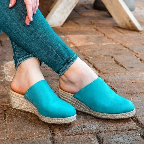 Mule Sandals Espadrilles Wedges Closed Toe Women Slide Sandals