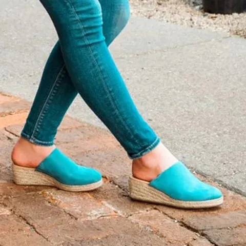 Mule Sandals Espadrilles Wedges Closed Toe Women Slide Sandals
