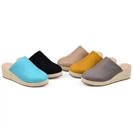 Mule Sandals Espadrilles Wedges Closed Toe Women Slide Sandals