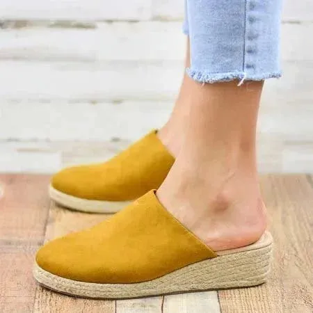 Mule Sandals Espadrilles Wedges Closed Toe Women Slide Sandals