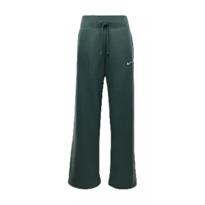 Nike Women's Phoenix Fleece Wide-Leg Trousers with Drawstring Waist and Side Pockets in Vibrant Green