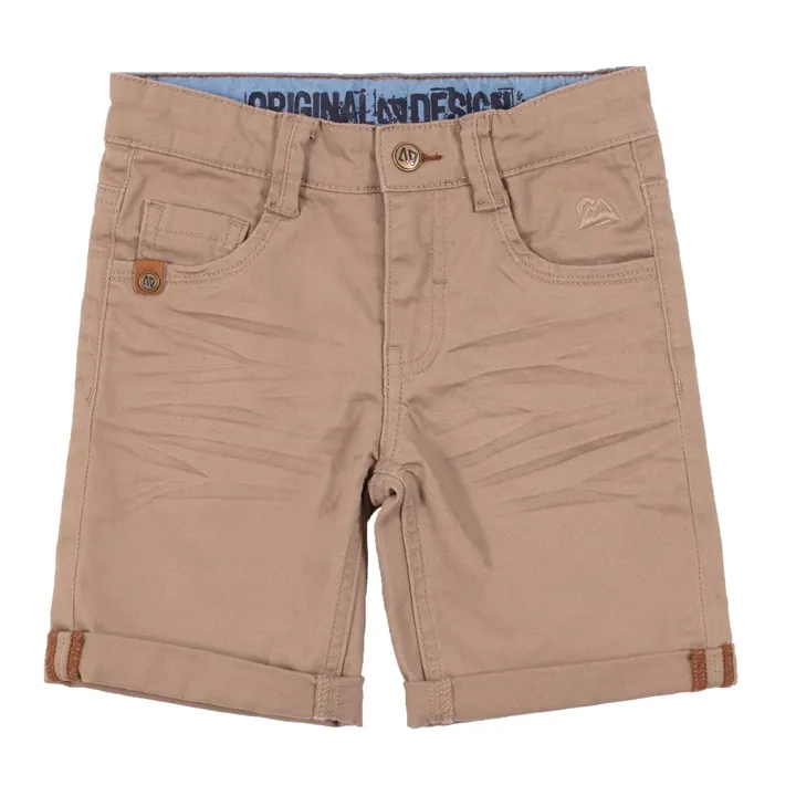 Noruk Beige Bermuda Shorts With Cuff - Select Size