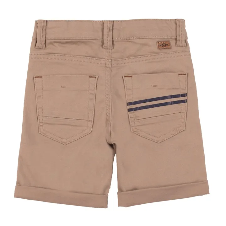 Noruk Beige Bermuda Shorts With Cuff - Select Size
