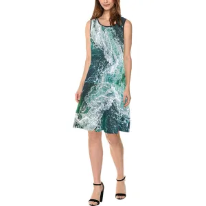 Ocean Waves Spliced Shift Dress,Casual/Formal,Gift For Her/Mom/Anniversary/Wife/Girlfren/Aunt/Mom,Birthday,Valentine/Thanksgiving/Halloween
