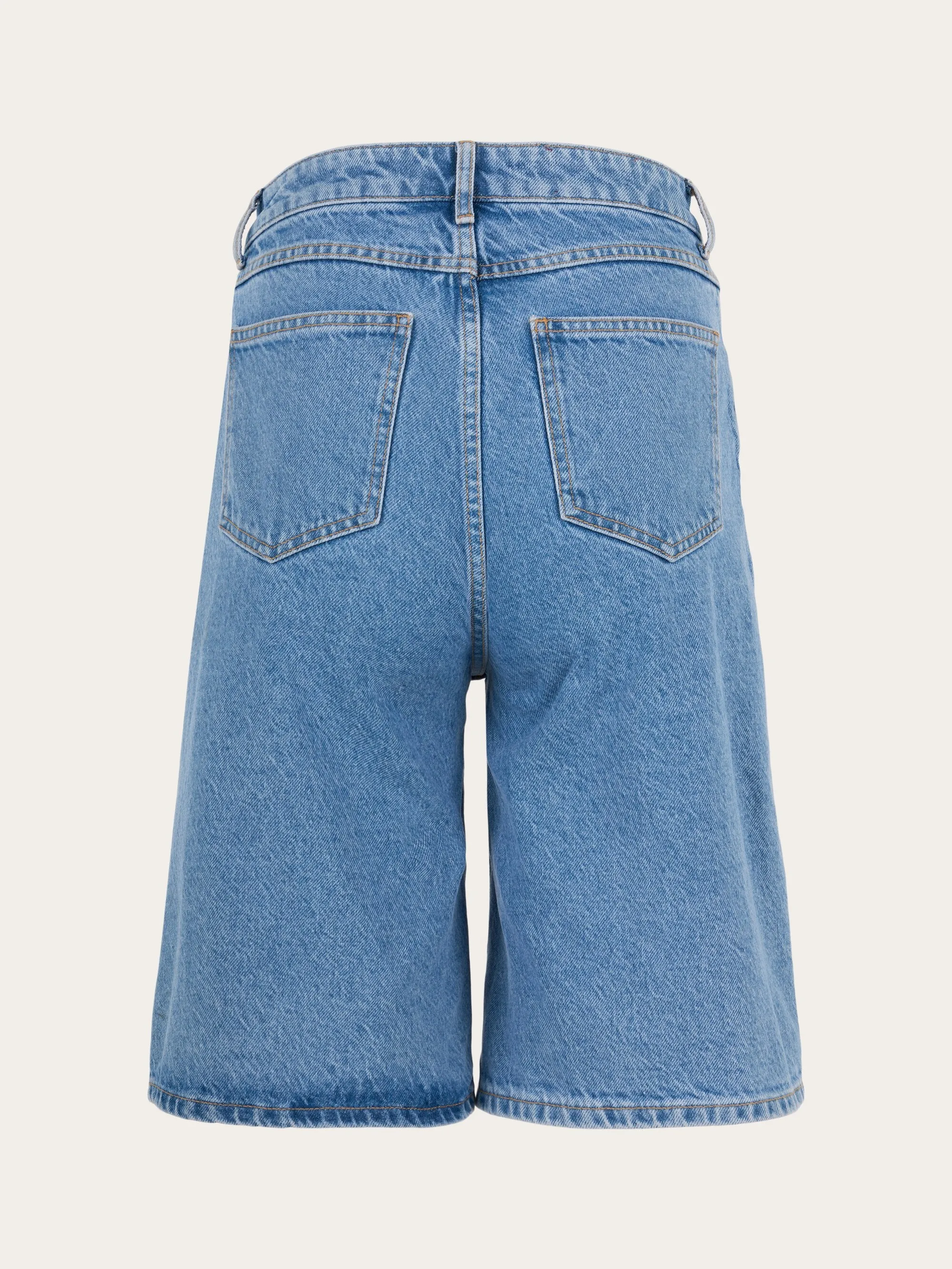REBORN™ ALLY high waist bermuda denim shorts - Bleached Stonewash
