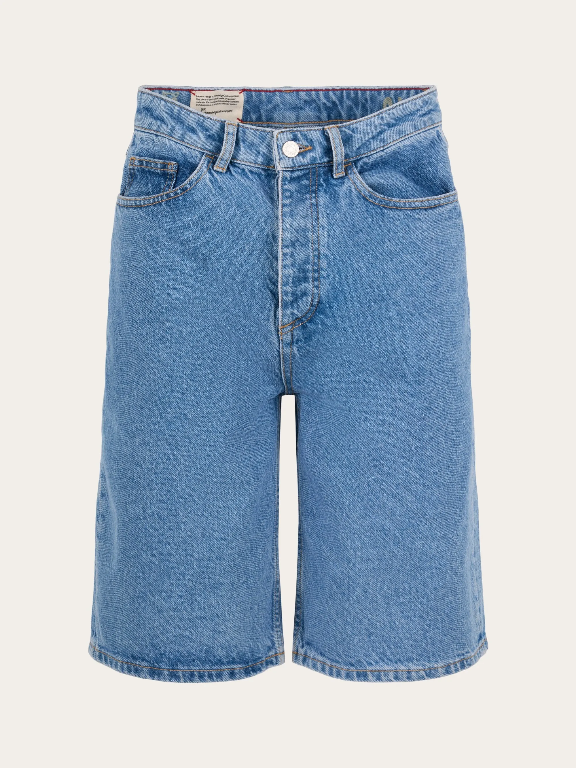 REBORN™ ALLY high waist bermuda denim shorts - Bleached Stonewash
