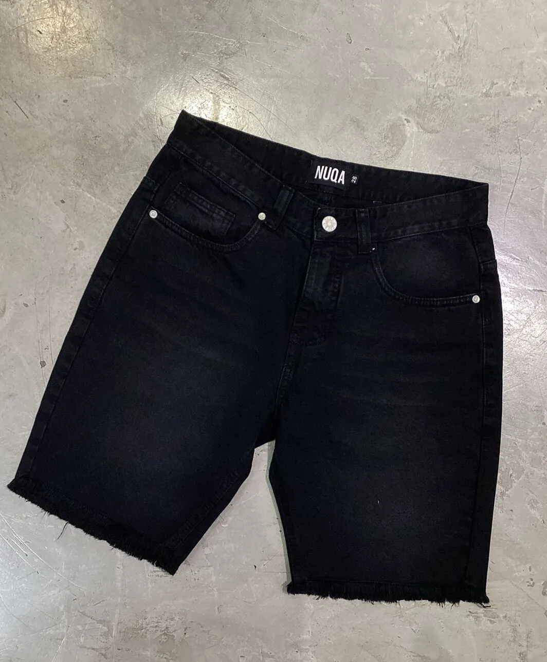 Regular Fit Denim Short - Carbón