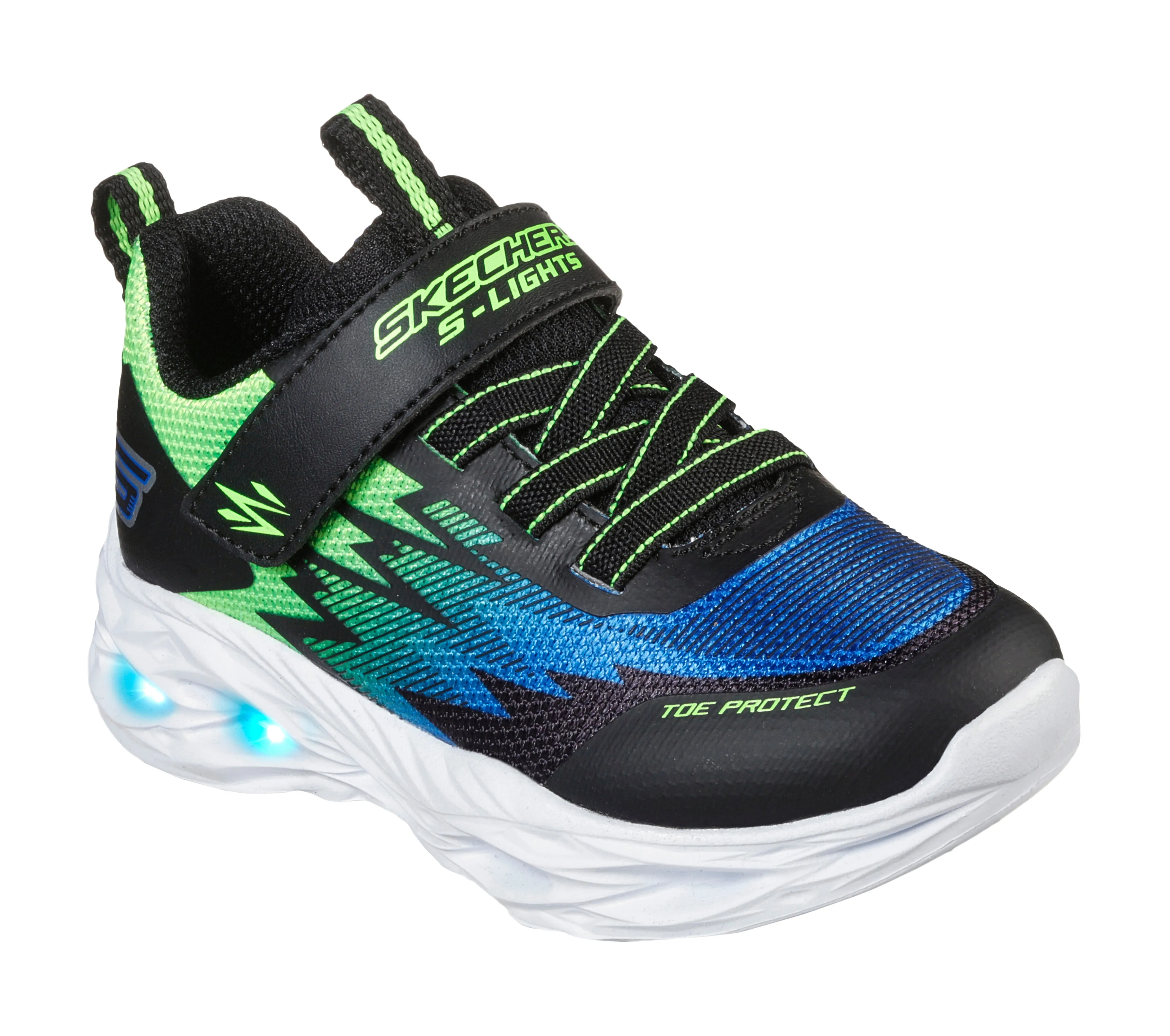 SKECHERS VORTEX FLASH ZORENT INFANT - BLACK BLUE LIME