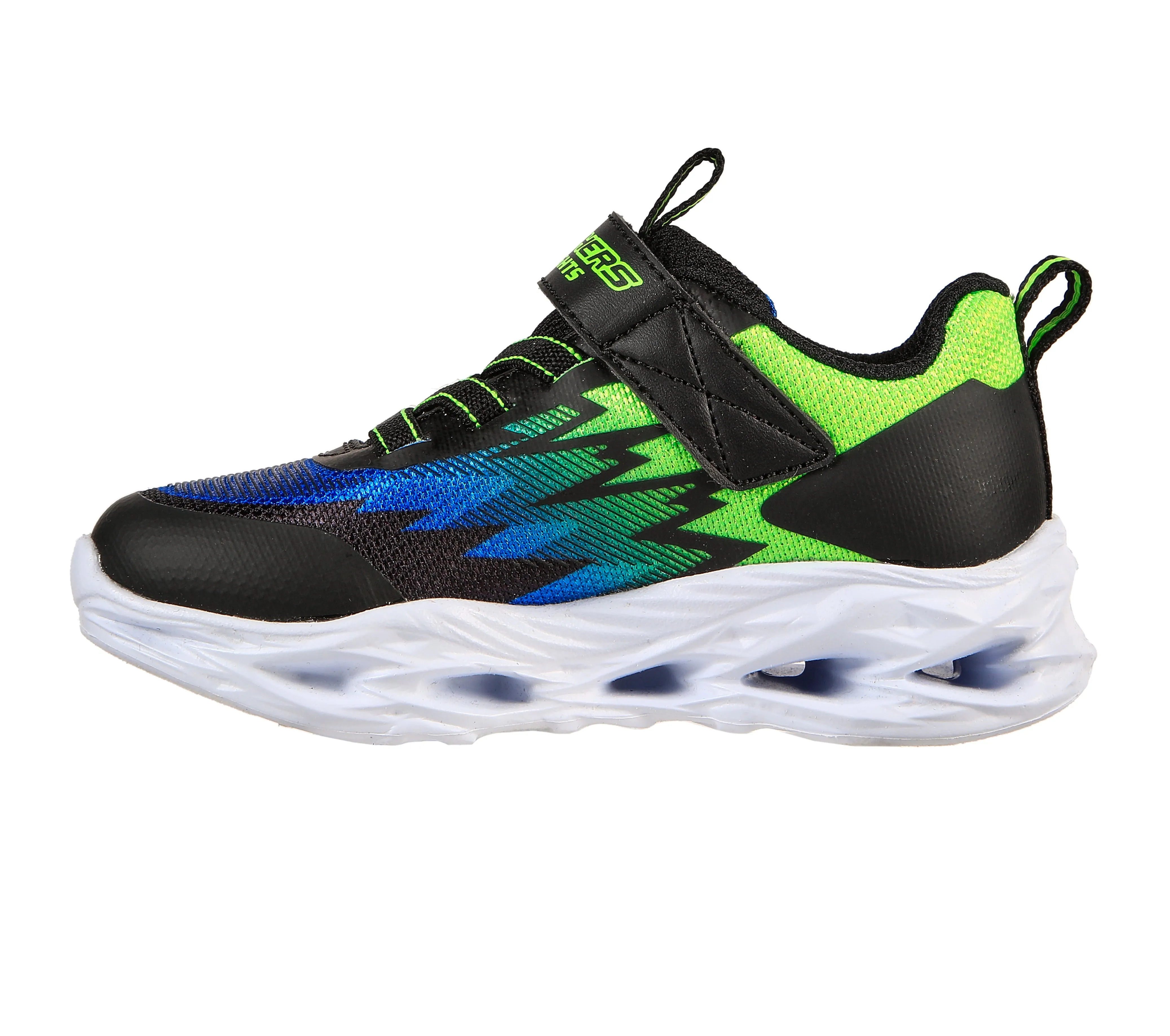 SKECHERS VORTEX FLASH ZORENT INFANT - BLACK BLUE LIME