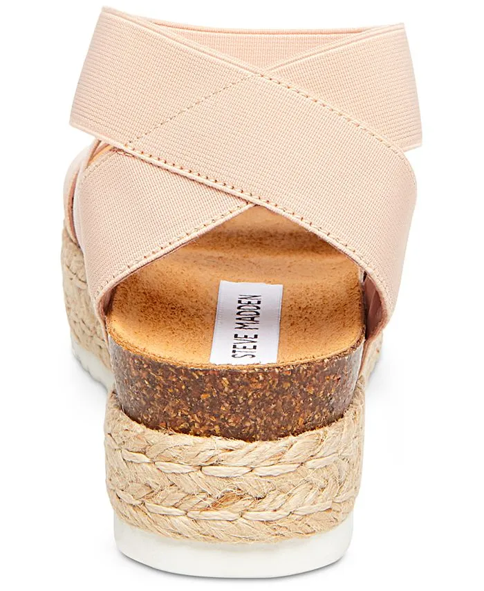 Steve Madden Kimmie Platform Espadrille Blush Nude Fitted Wedge Heeled Sandals