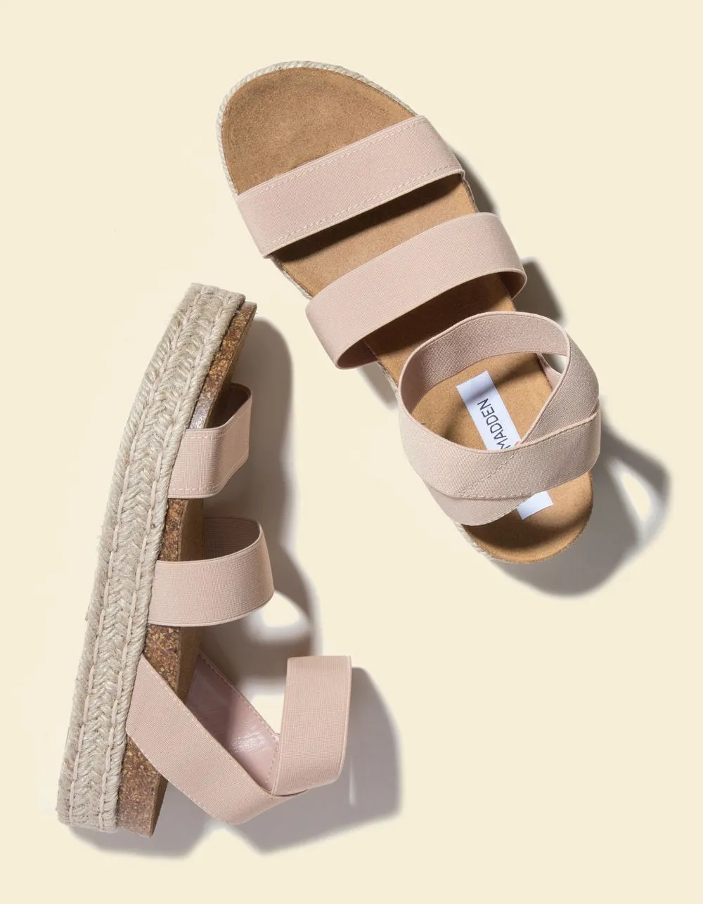 Steve Madden Kimmie Platform Espadrille Blush Nude Fitted Wedge Heeled Sandals