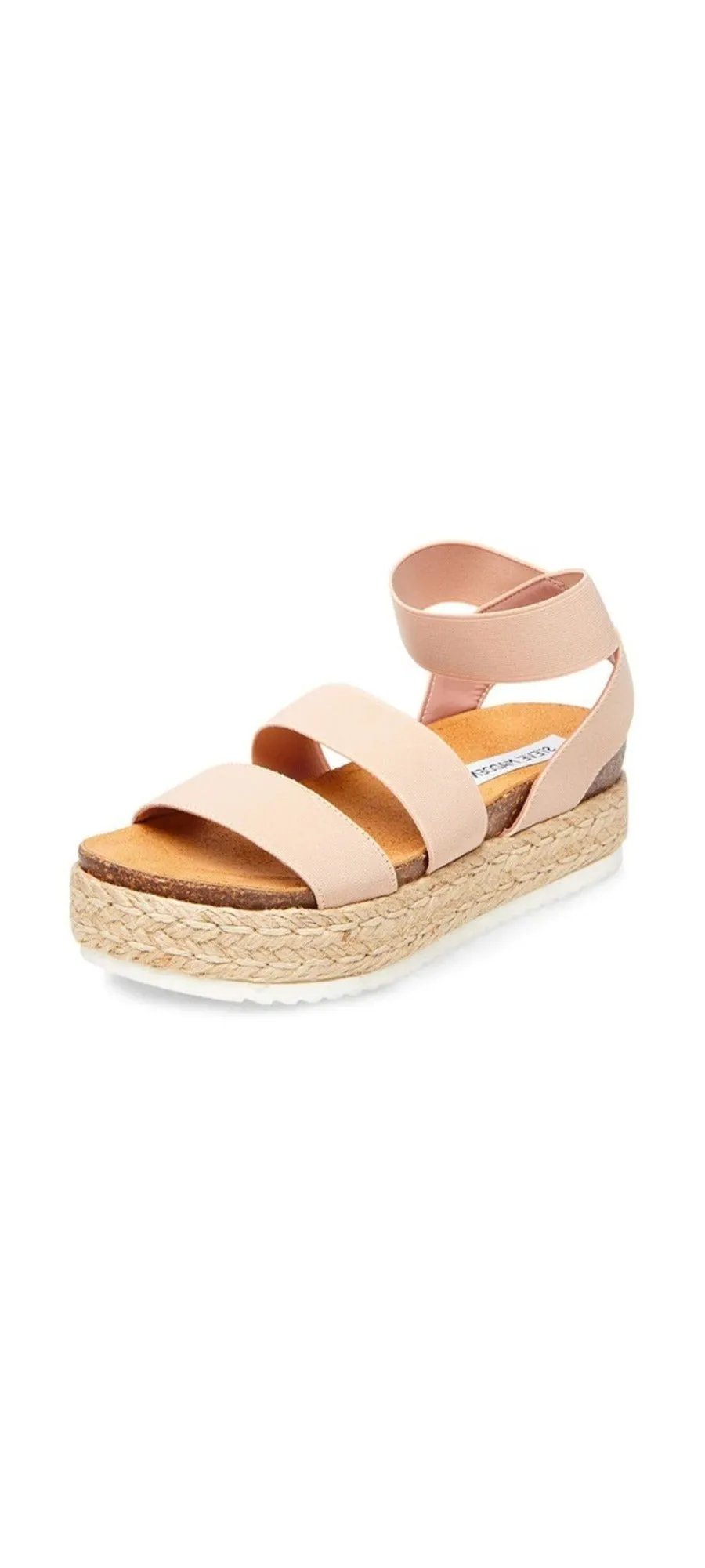 Steve Madden Kimmie Platform Espadrille Blush Nude Fitted Wedge Heeled Sandals