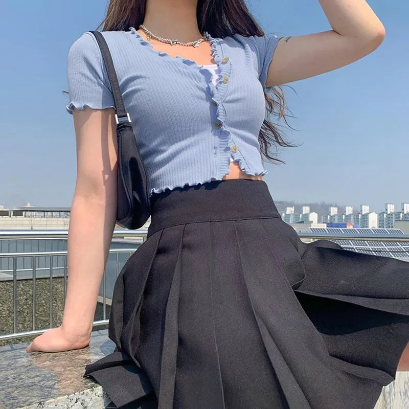 stringy selvedge collar cuff slim fit knitwear top cardigan blazer for women summer