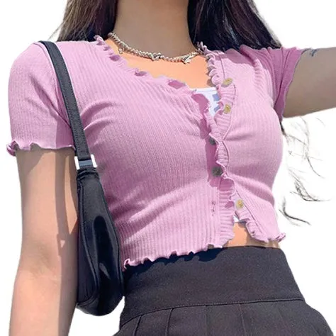 stringy selvedge collar cuff slim fit knitwear top cardigan blazer for women summer
