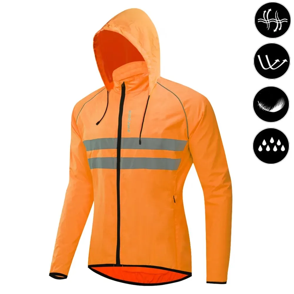 Ultralight Men's Cycling Windbreaker Reflective Jacket Windproof Water Resistant MTB Road Bicycle Long Jersey Wind Coat