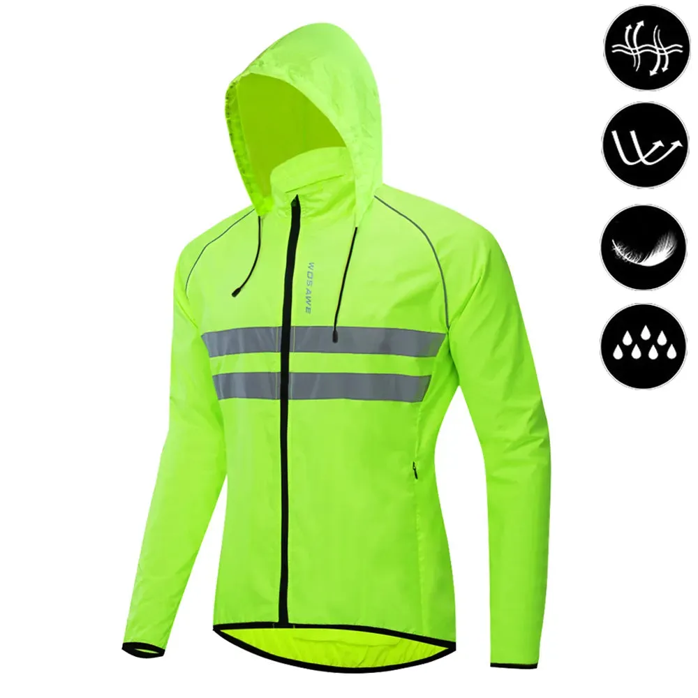 Ultralight Men's Cycling Windbreaker Reflective Jacket Windproof Water Resistant MTB Road Bicycle Long Jersey Wind Coat