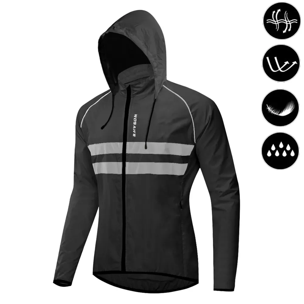 Ultralight Men's Cycling Windbreaker Reflective Jacket Windproof Water Resistant MTB Road Bicycle Long Jersey Wind Coat