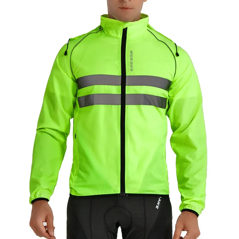 Ultralight Men's Cycling Windbreaker Reflective Jacket Windproof Water Resistant MTB Road Bicycle Long Jersey Wind Coat