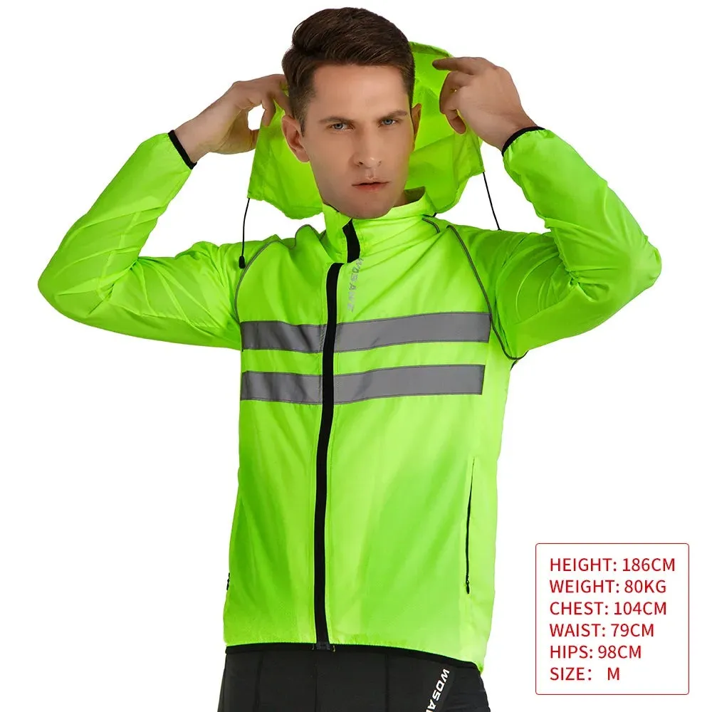 Ultralight Men's Cycling Windbreaker Reflective Jacket Windproof Water Resistant MTB Road Bicycle Long Jersey Wind Coat